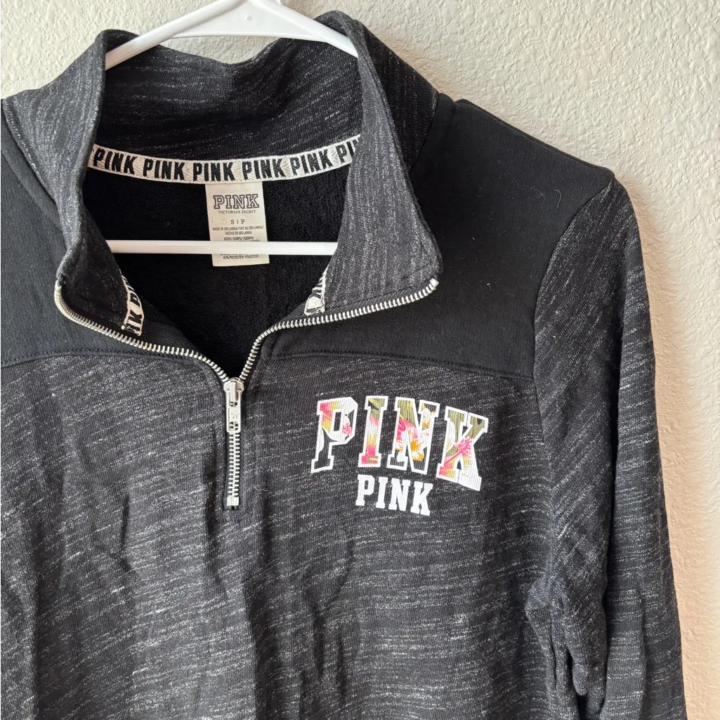 PINK Victoria's Secret Black Quarter-Zip Sweater - Image 2
