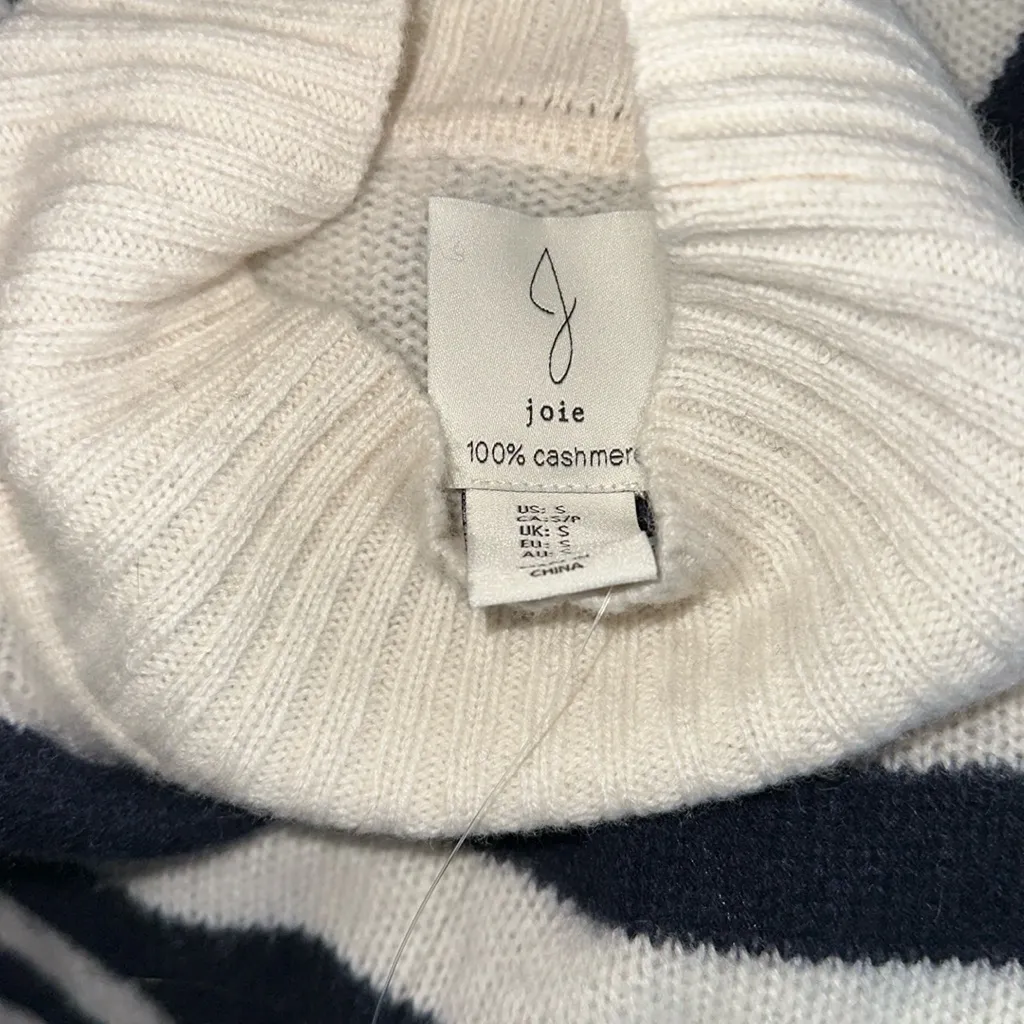 NWT JOIE 100% Cashmere Striped Mock Neck Long Sleeve Sweater Pullover Jumper - Image 8