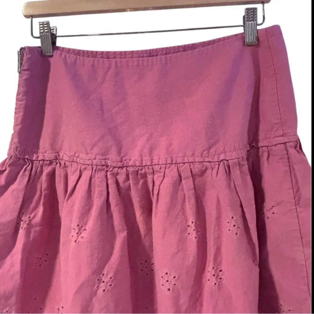 United Colors of Benetton Pink Eyelet short Skirt Size Medium - Image 8