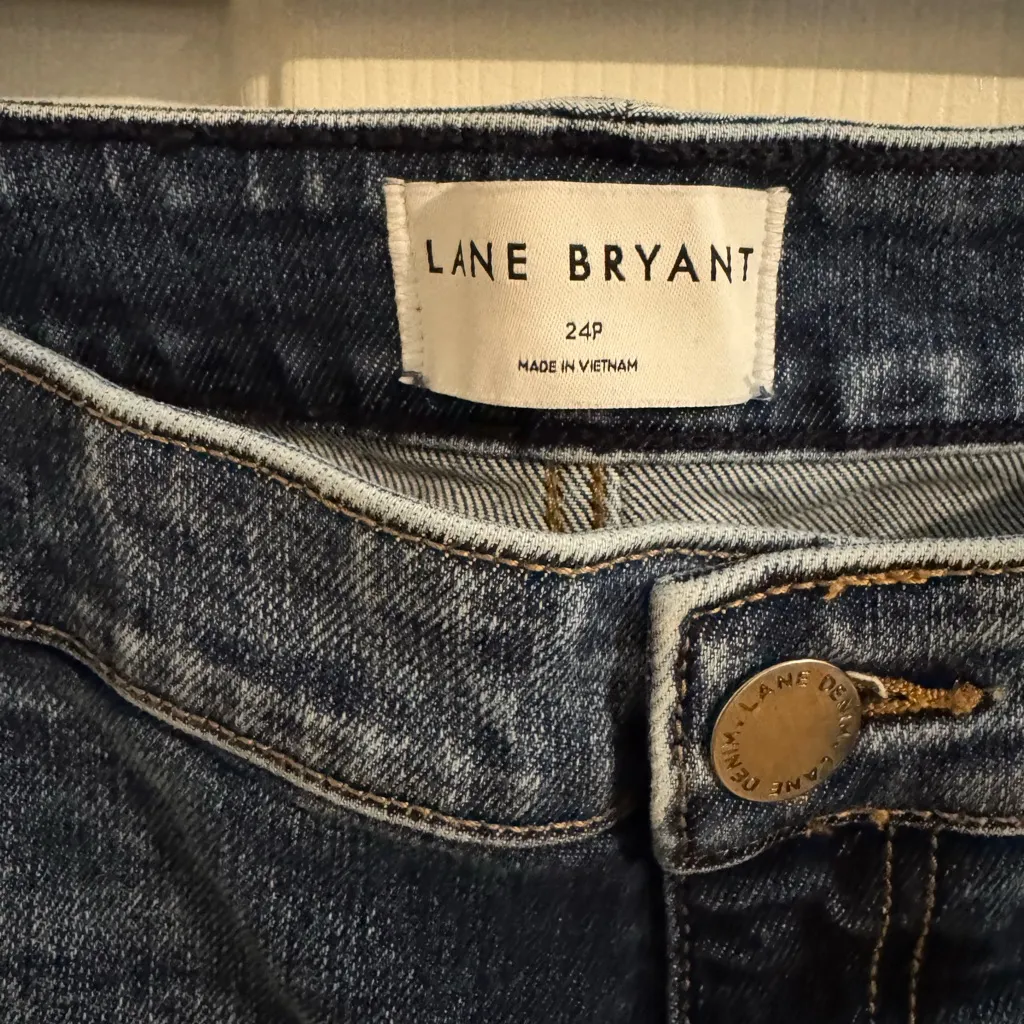 Lane Bryant New Signature Fit Mid Rise Skinny Flex Magic Waist Jeans 24WP Acid - Image 3