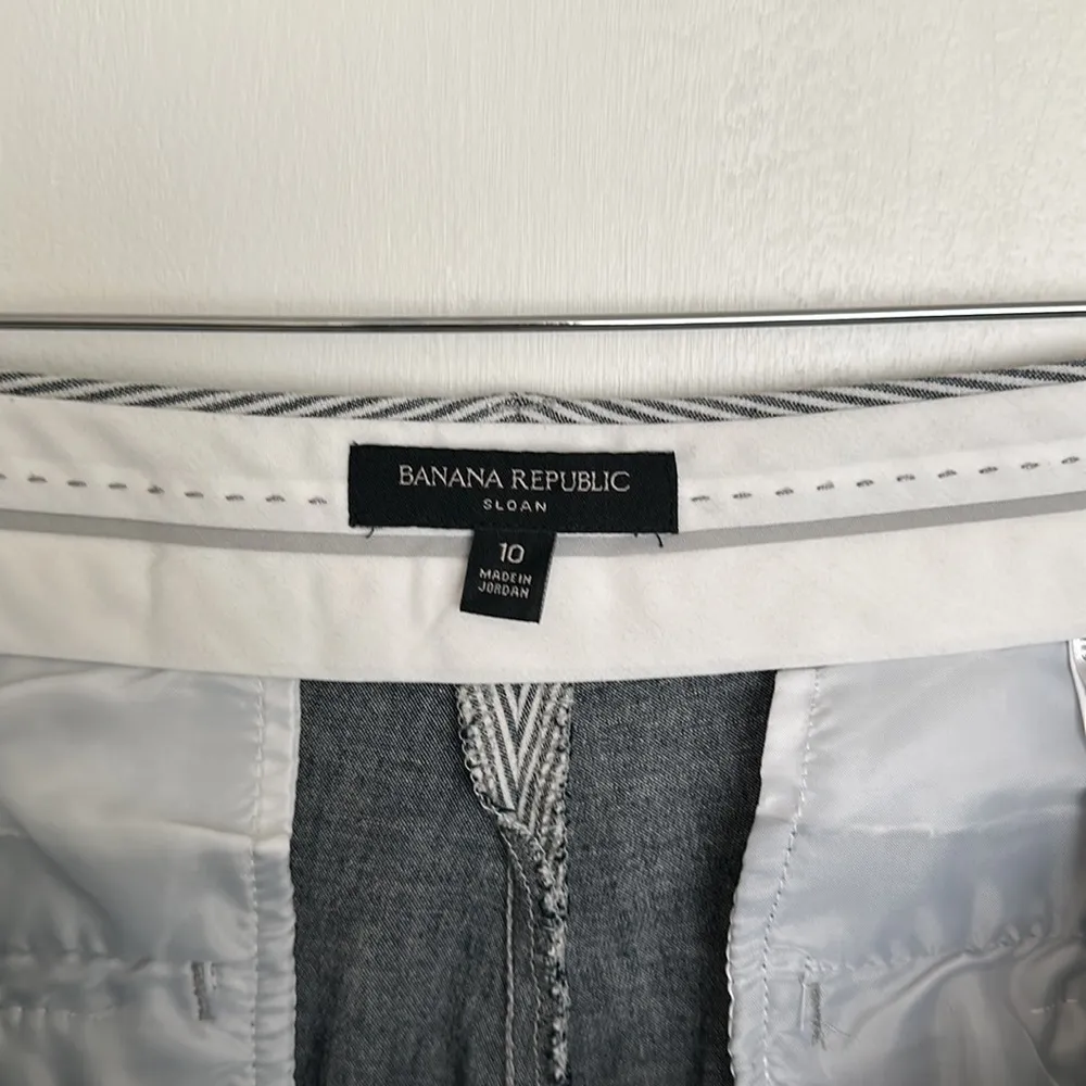 Banana Republic SLOAN- white striped work pants, ankle length - Image 4