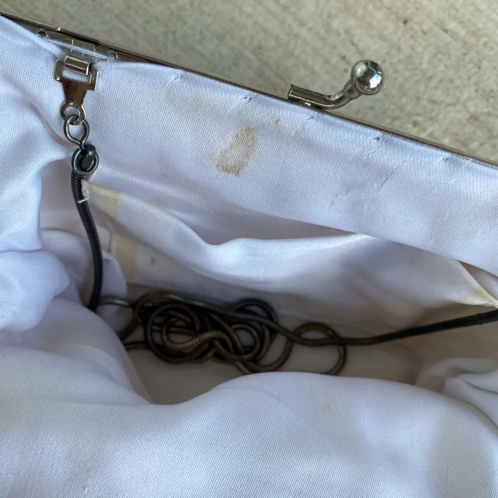 Tiny Black Beaded Silver Clasp Embroidered Lady Bug Wallet Pouch - Image 2