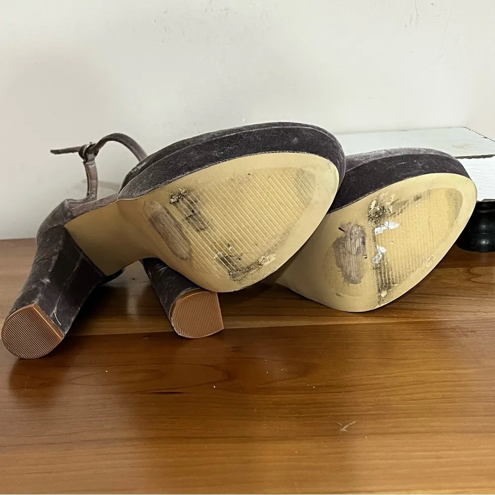 Women’s Just Fab Silver Purple Velvet‎ High Heel Shoes Size 8.5 - Image 7