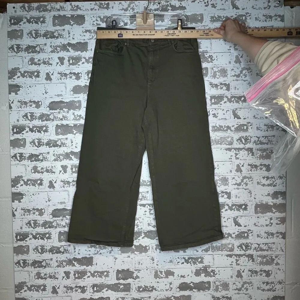 Loft | women wide leg green denim jeans - Image 6