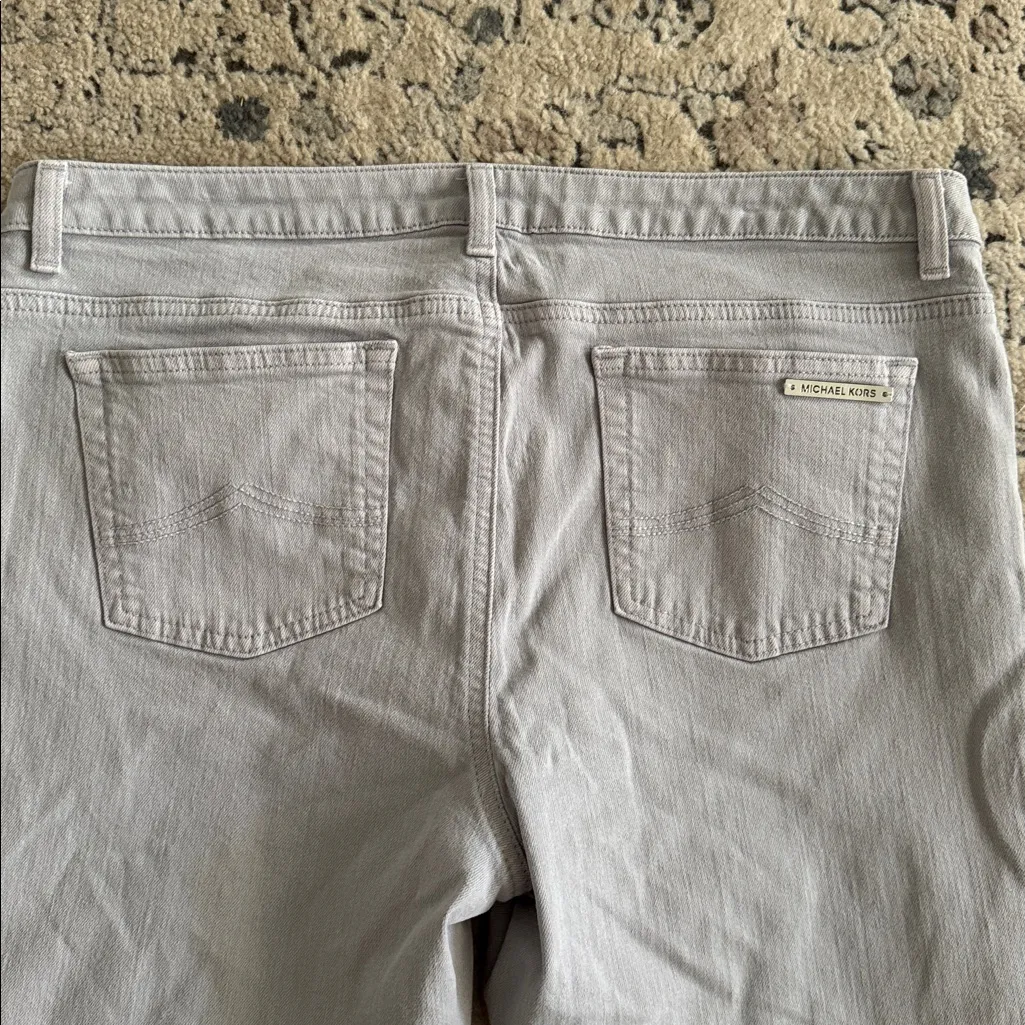 Michael Kors Women's Grey Nickel Crop Denim Jeans Plus Size 14 - Image 6