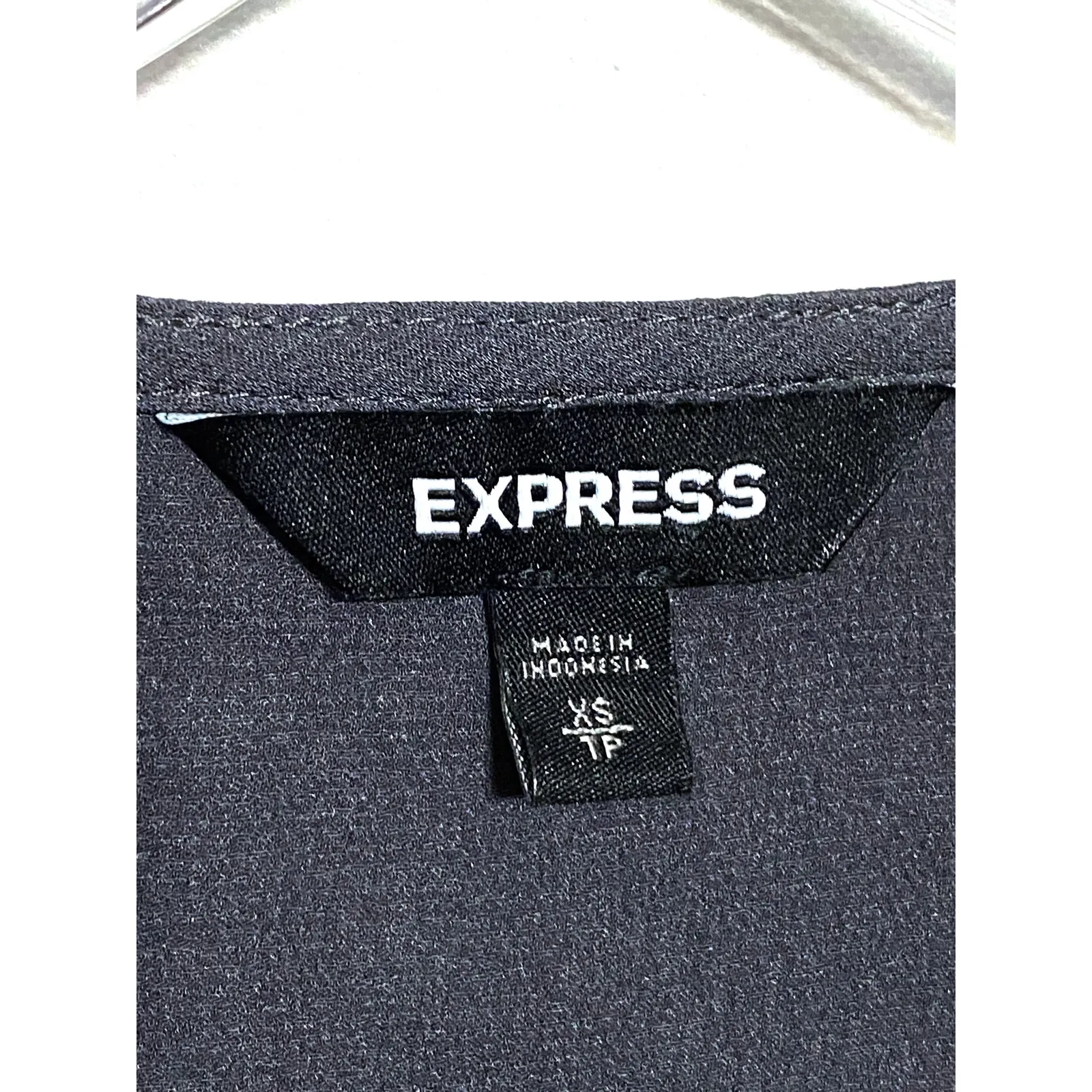 Express Gramercy Cross Front Black Satin Top Womens XS Whimisgoth Dark Romantic - Image 2