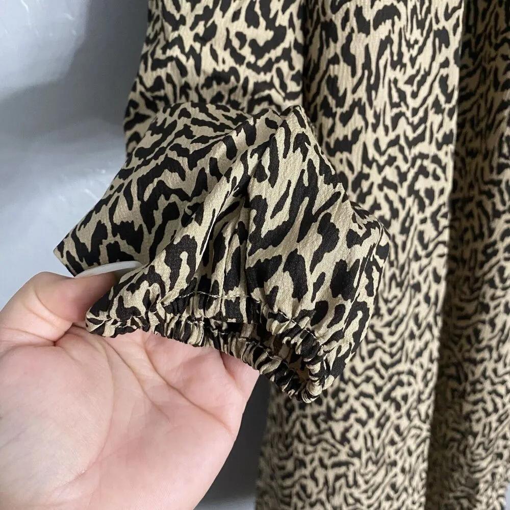 Pieces Tall Wrap Mini Dress in Leopard Print, 16, 130545719 Brown - Image 5