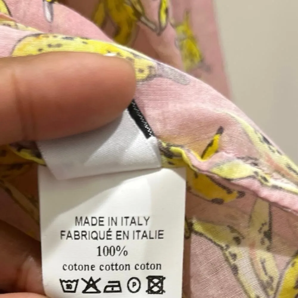 Ottod’Ame Banana Pink & Yellow Peasant Blouse Sz 4 - Image 6