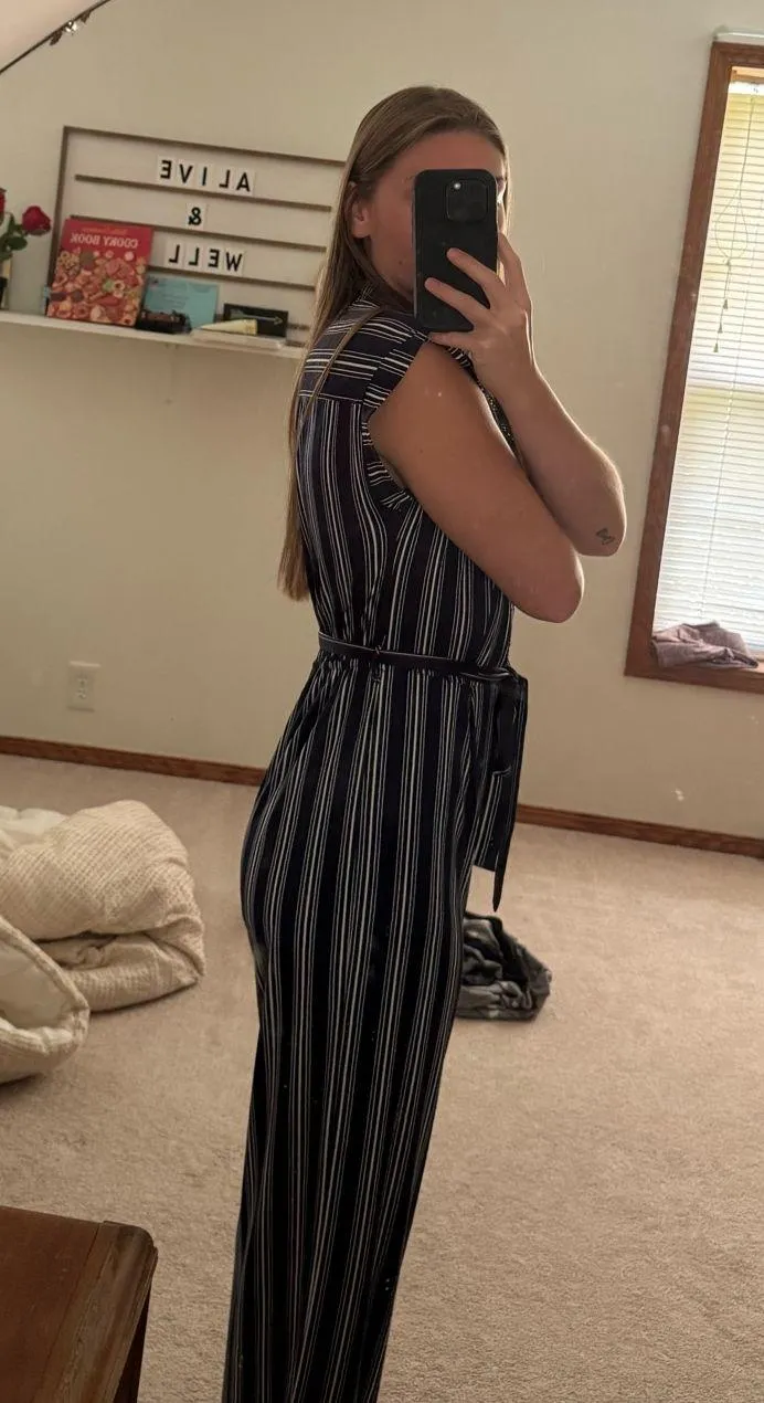 Sleeveless Jumpsuit Blue Size L - Image 2