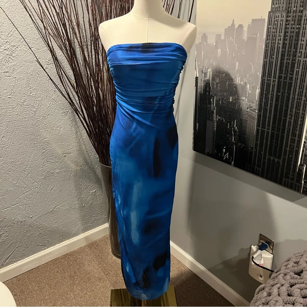 NWOT Amazon Elegant Blue Strapless Dress - Image 2