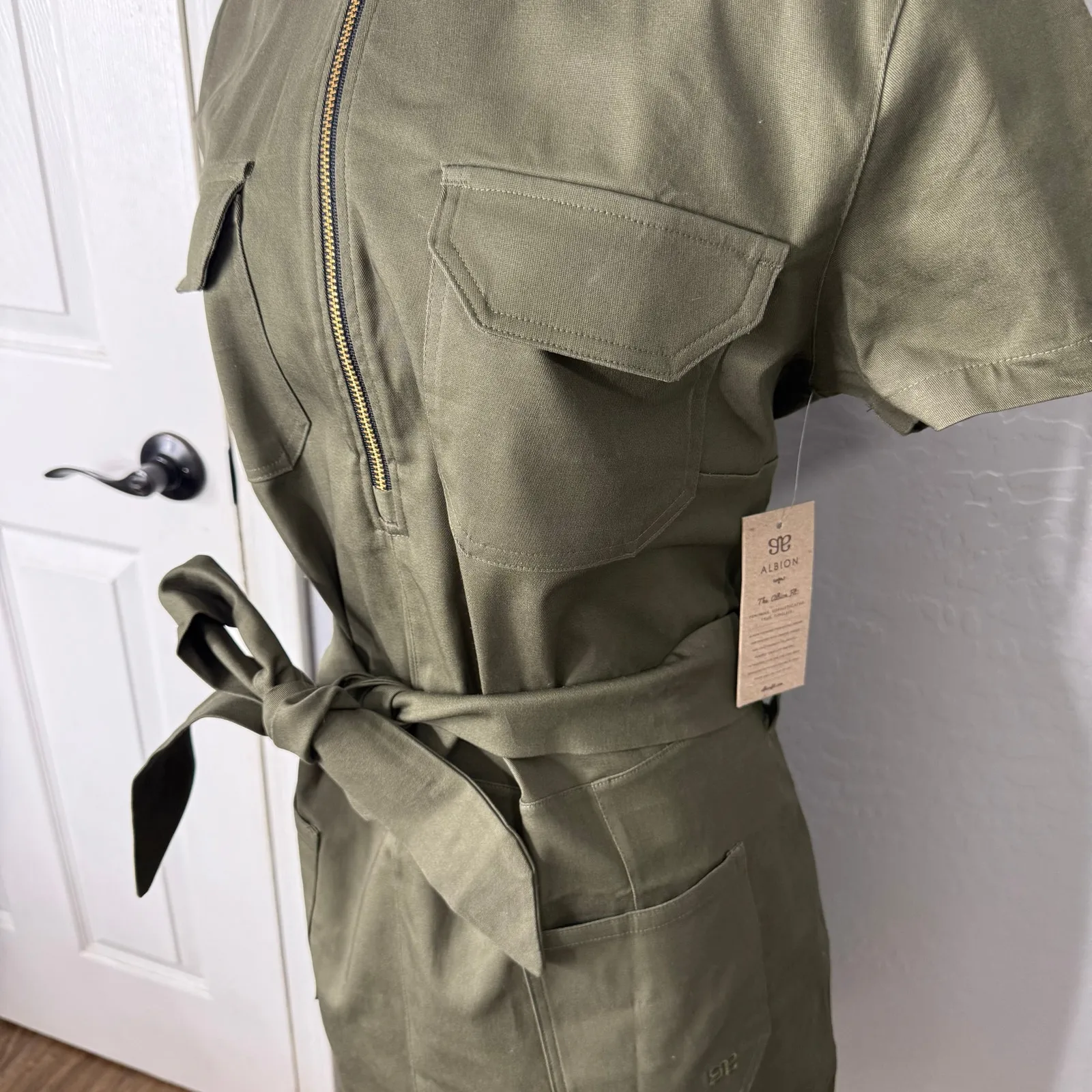 NWT Albion Womens Hamptons Dress, Olive Canvas, XXL - Image 2