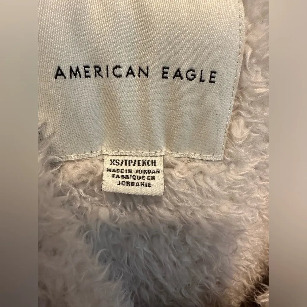American Eagle quarter zip cream Sherpa wooly sweatshirt - Image 4