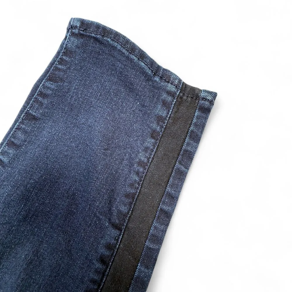 Old Navy Rockstar Tuxedo Stripe Skinny Jeans Indigo Rinse Women's 12 - Image 4