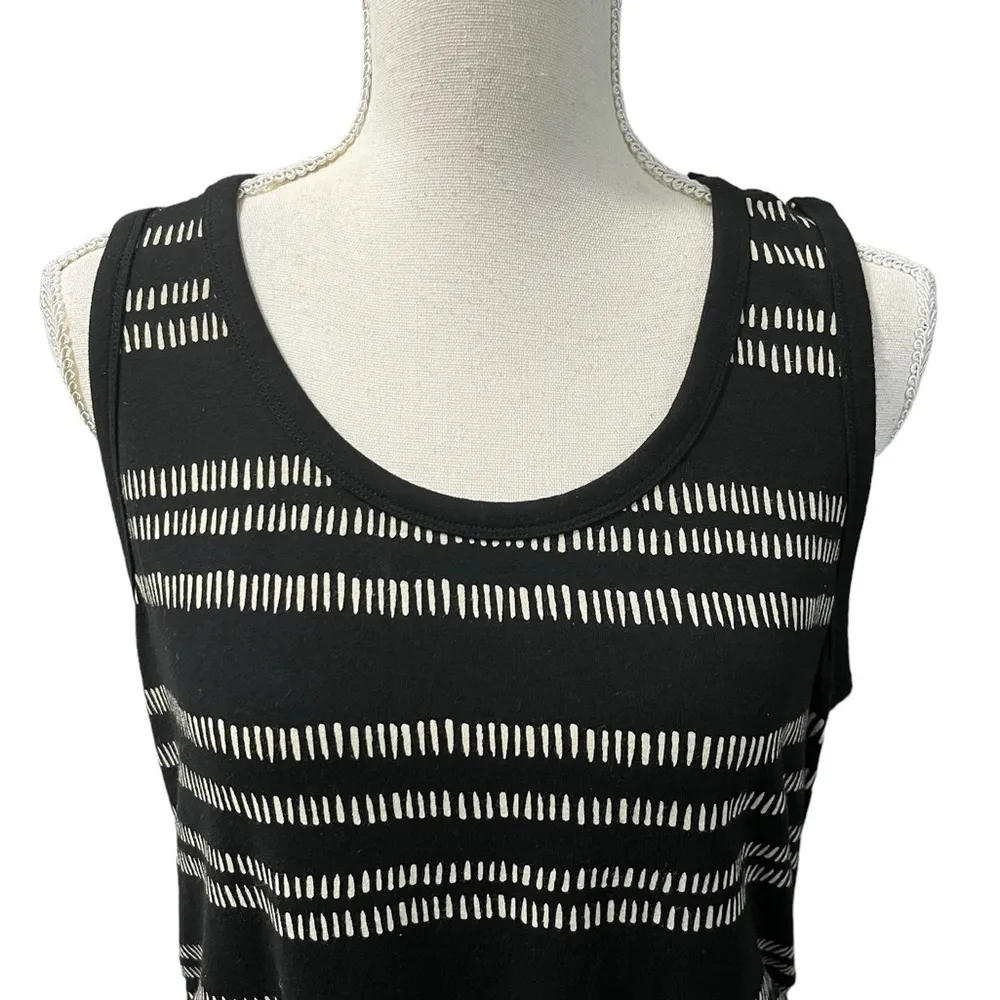 Liz Lange Maternity Sleeveless Abstract Striped Tank Sundress Side Ruching Sz L - Image 4