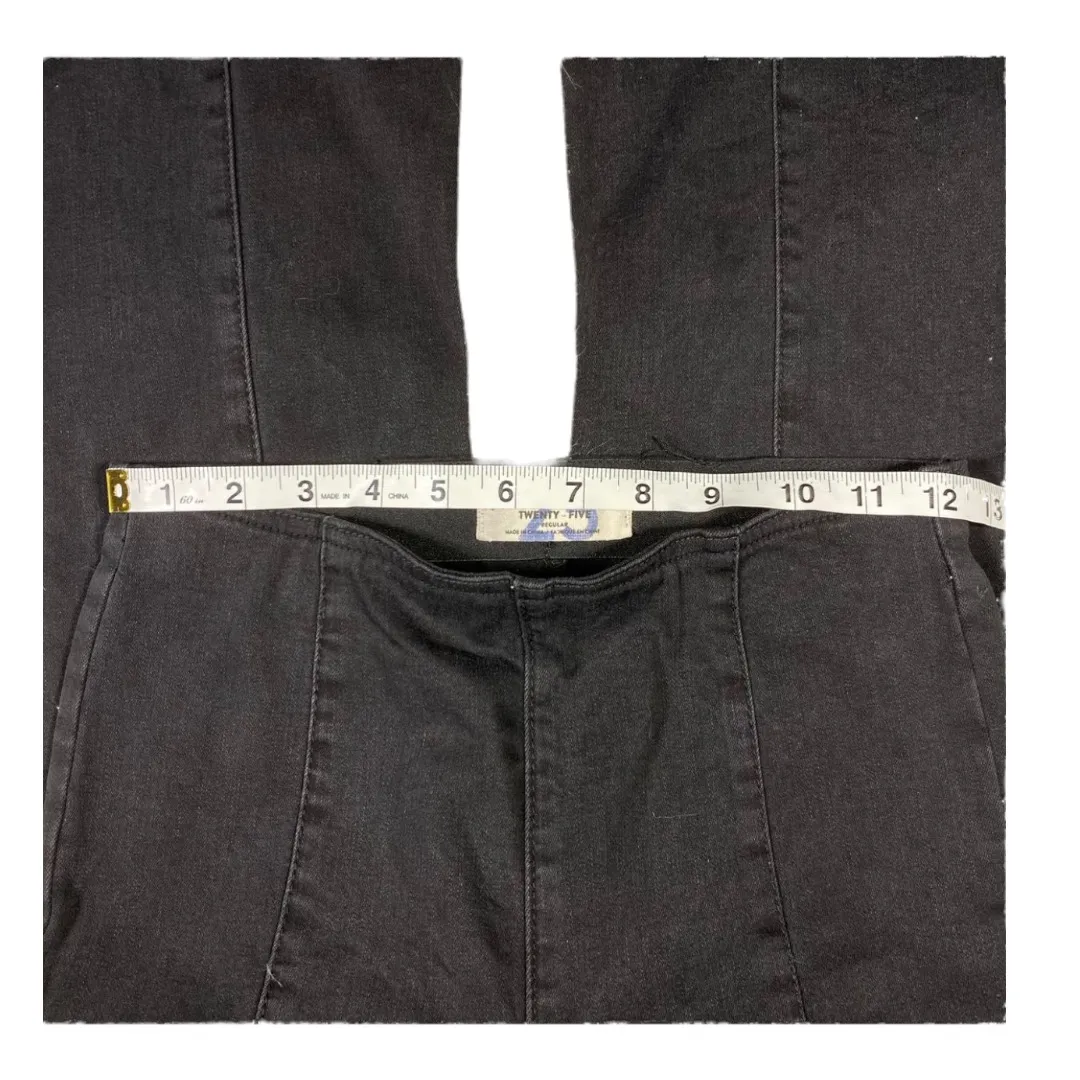 We The Free Free People  Black Elastic Waist Boot Cut Kick Flare Jeans Size 25 - Image 12