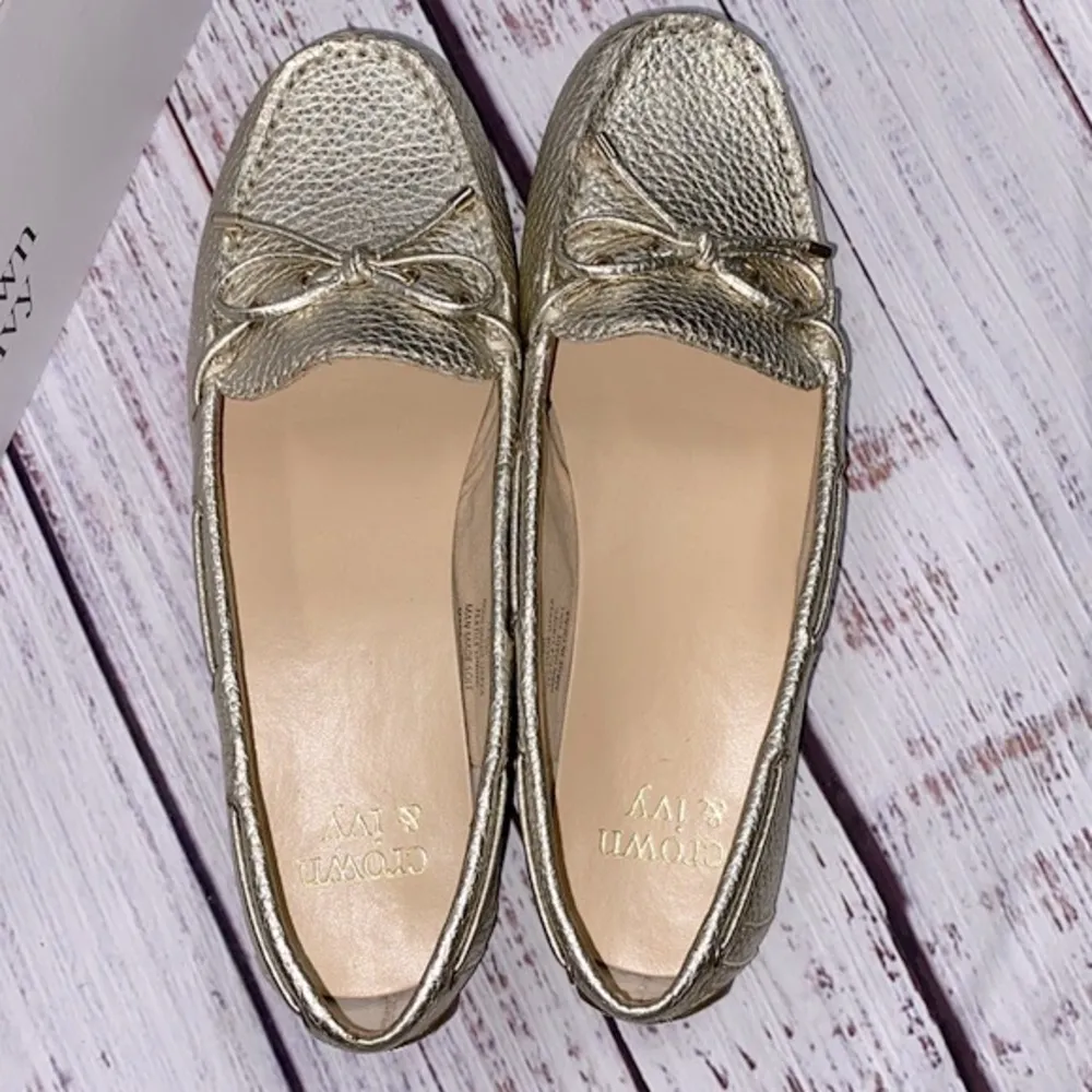Crown & Ivy Gold Malya flats new in box size 6 - Image 2