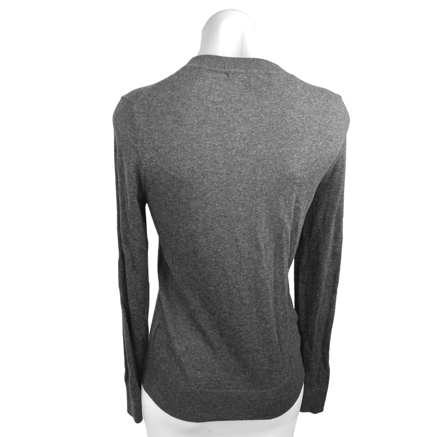 Quince Black Cashmere Crew Long Sleeve Stretch Pullover T-Shirt Sweater Top Sz S - Image 2