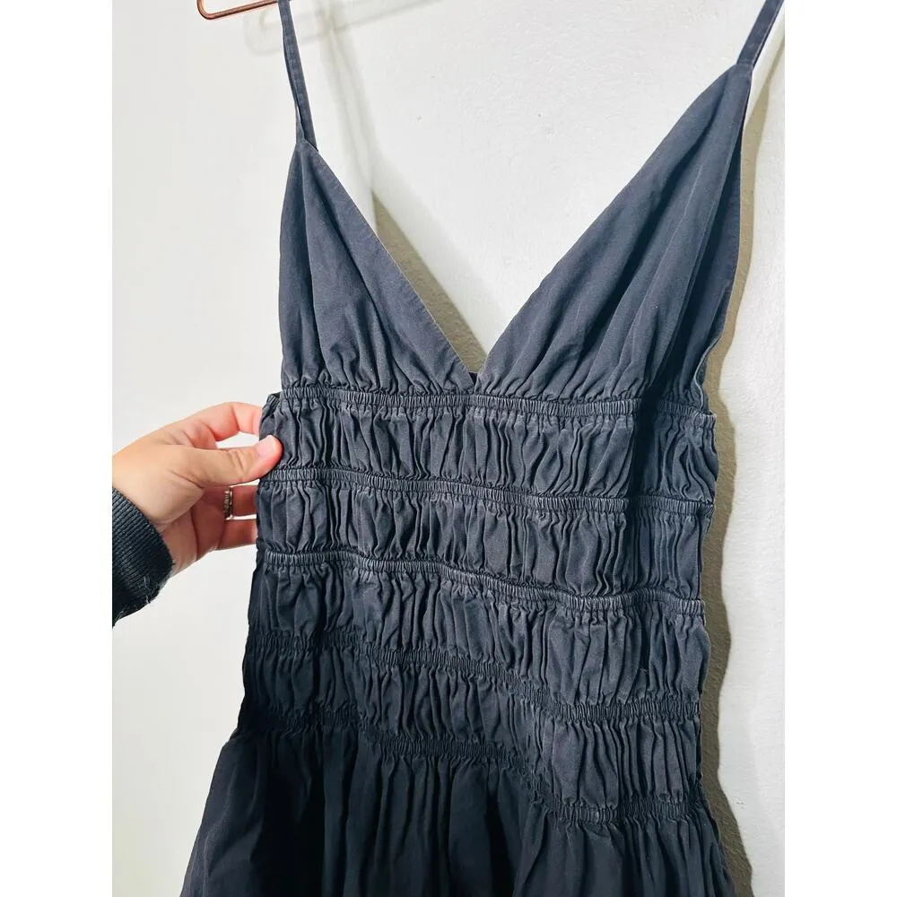 SAU LEE Black 100% Cotton Hourglass Smock Waist Brielle Midi Dress Size US 4 - Image 6