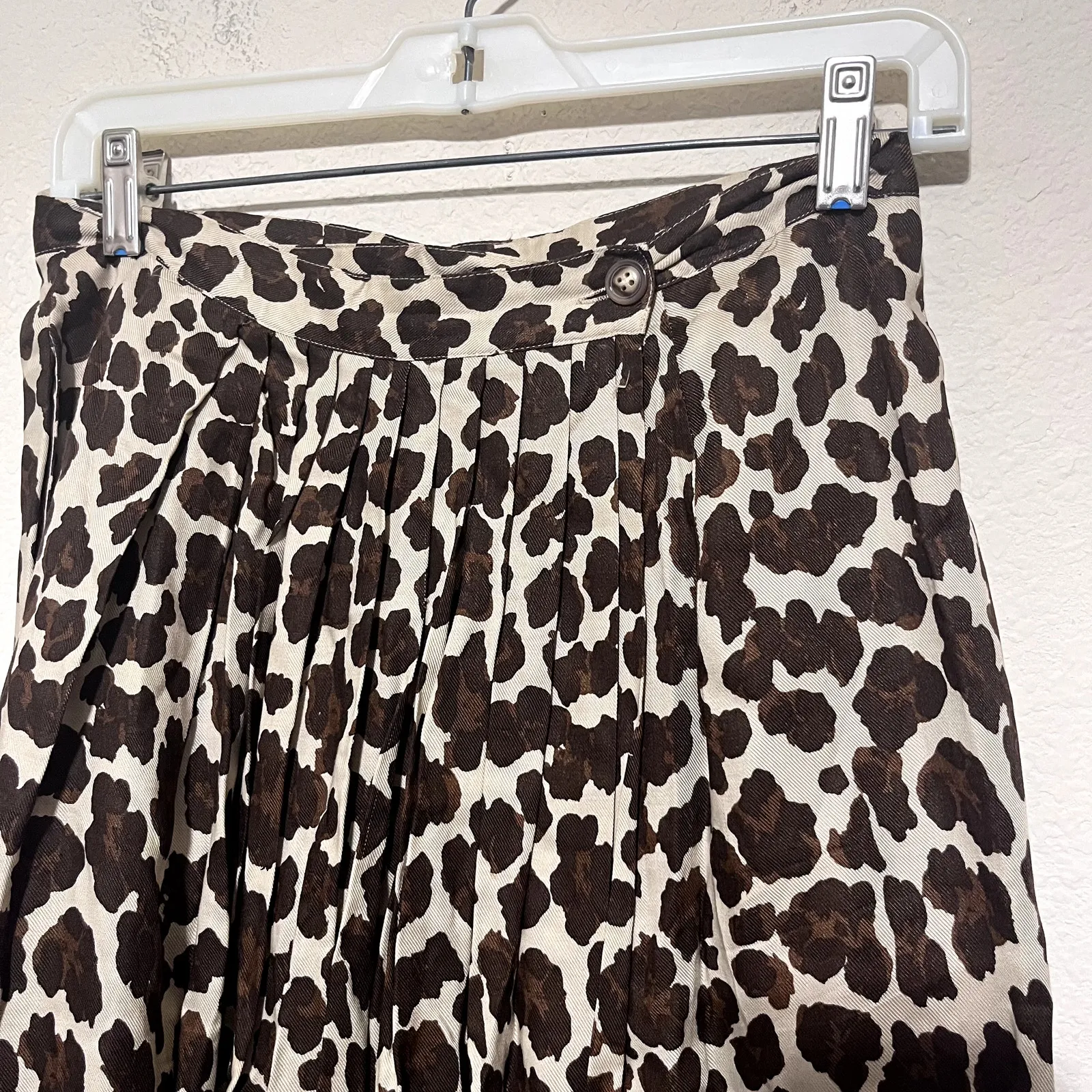 Jones New York Vintage Leopard Print Wrap Skirt Long Midi wool blend sz 8 - Image 2