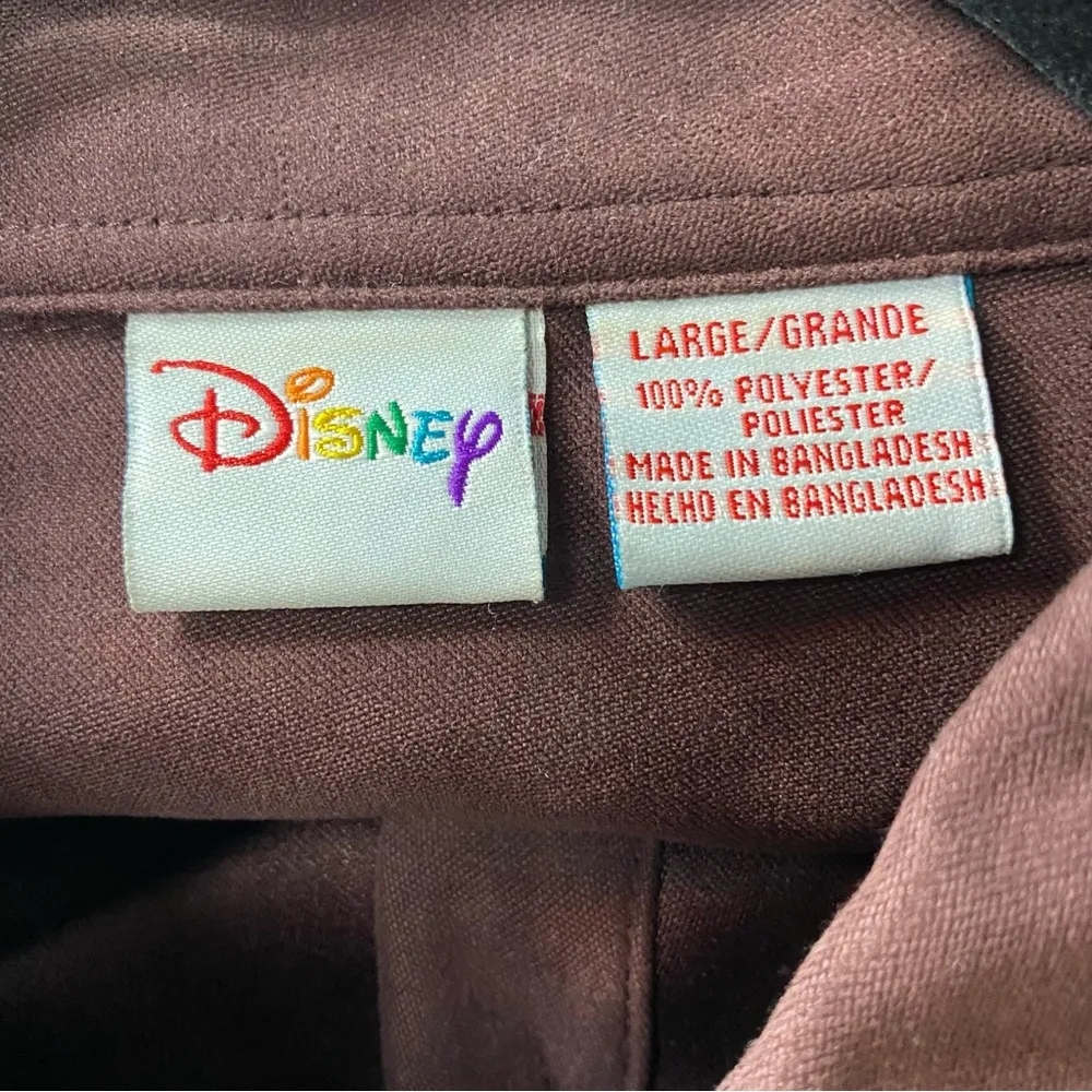 Winnie The Pooh Piglet Be Real Brown Button Up Embroidered Shirt Large - Image 6