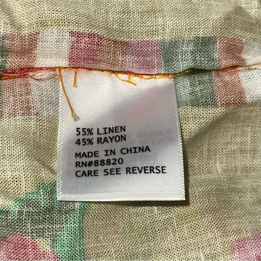 Rachel Roy Women’s One Size Bright Tropical Summer Cover Up Linen Blend Kimono Pink - Image 5