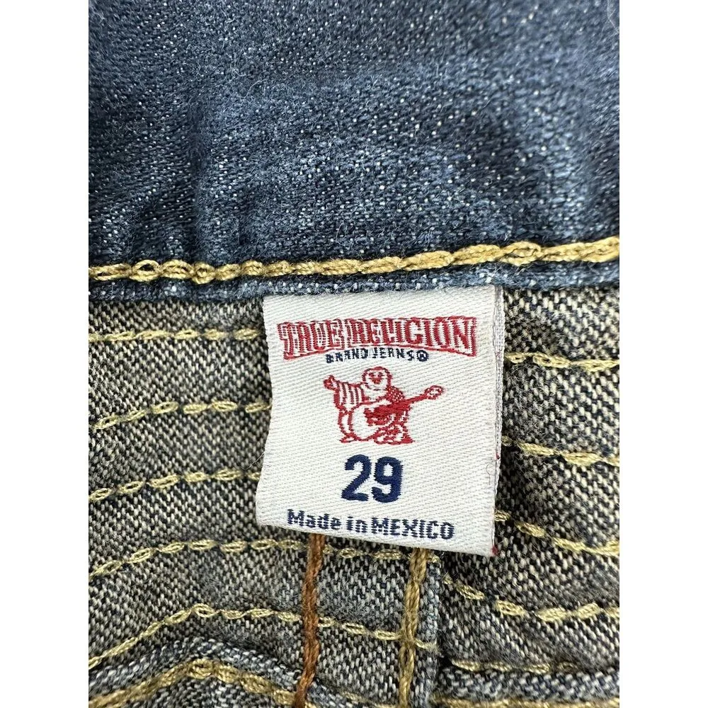 True Religion Jeans‎ Women's Sz 29x32 Blue Denim Ricky Relaxed Straight Mid Rise - Image 10