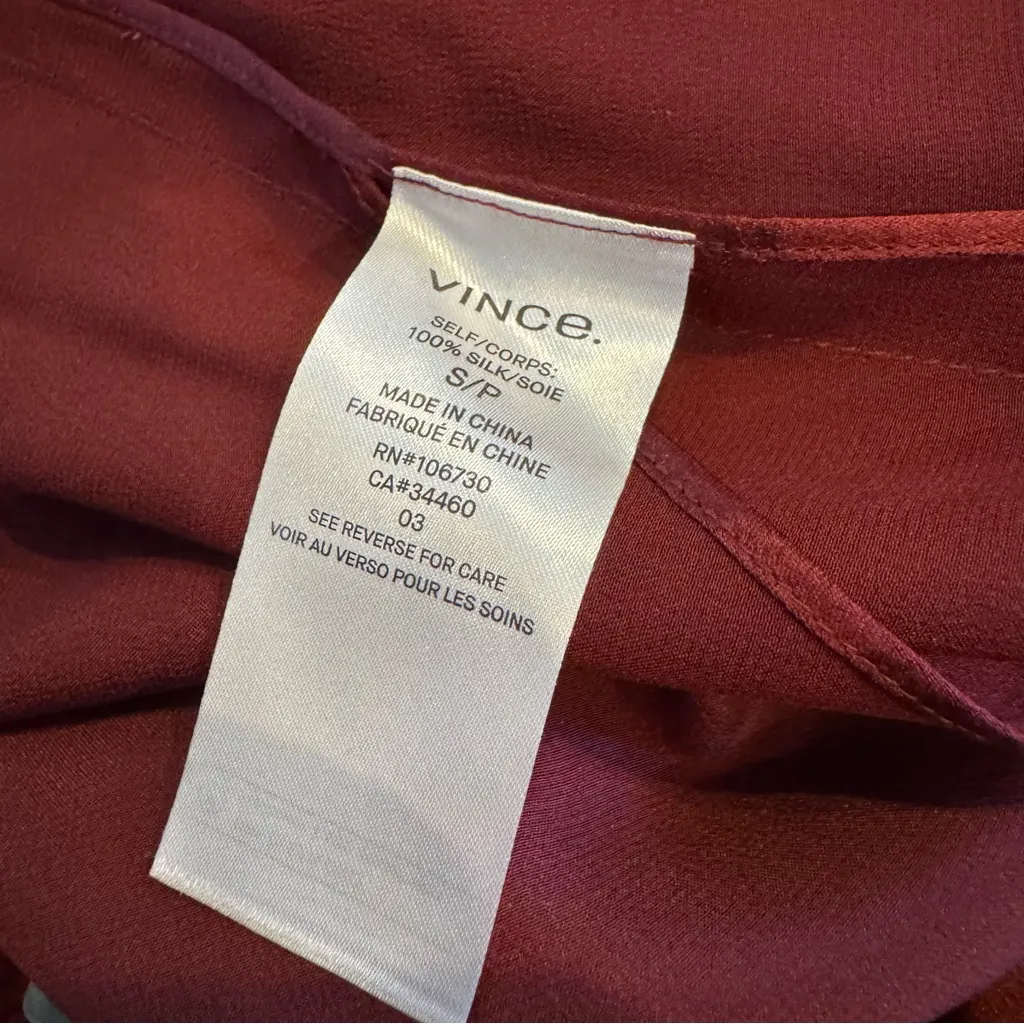 Vince Red Merlot Silk Midi Slip Skirt | S - Image 5