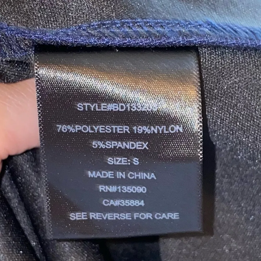 🎓 Black Swan Navy Plunge V Neck Zippered Front A Line Dress - Image 6