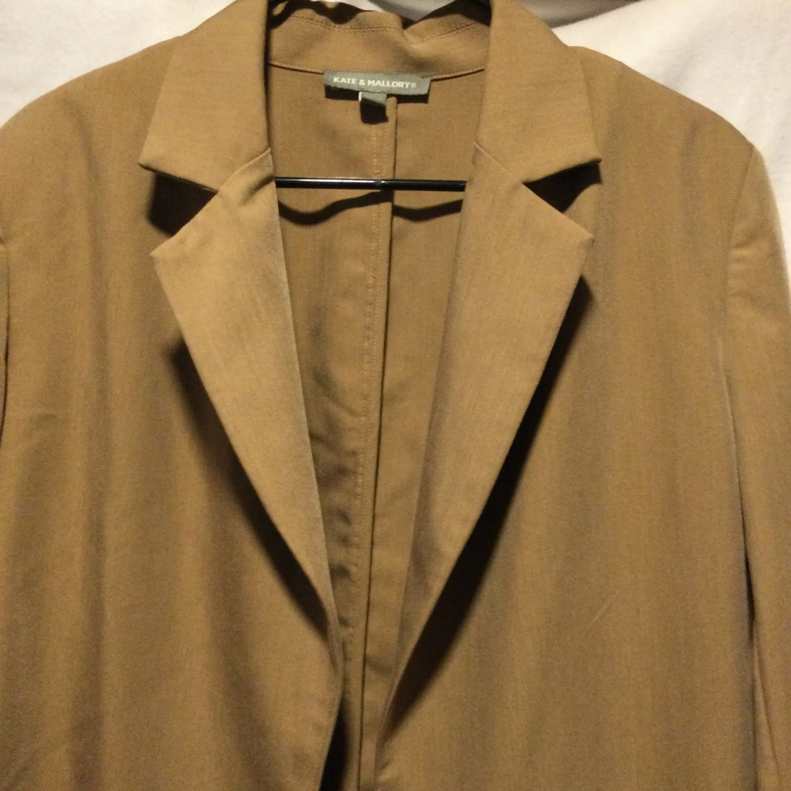 Kate & Mallory Women's Tan Blazer‎ Jacket Single Button Pockets Size M - Image 2