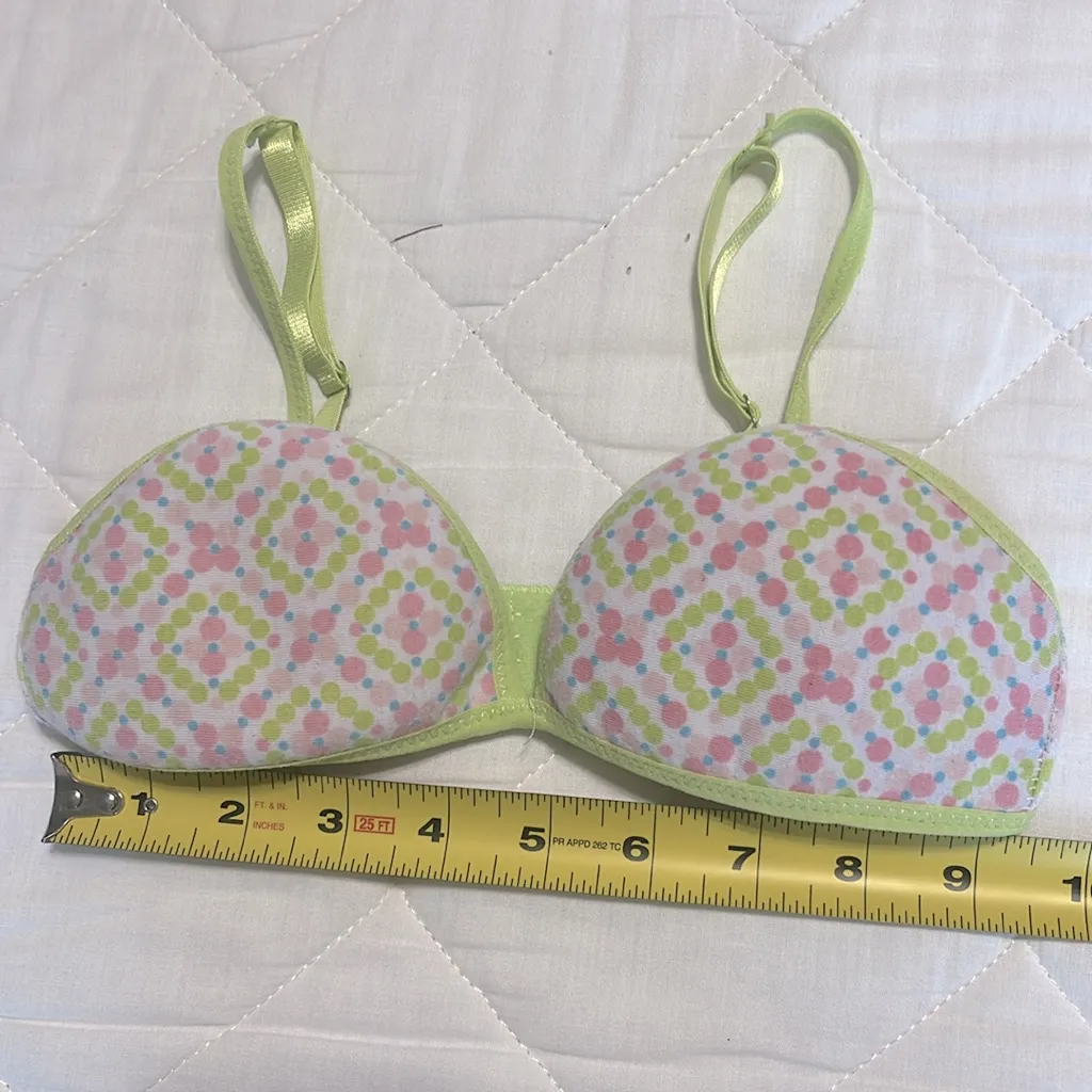 Floral Comfy Padded Bra 30A Green Size undefined - Image 7