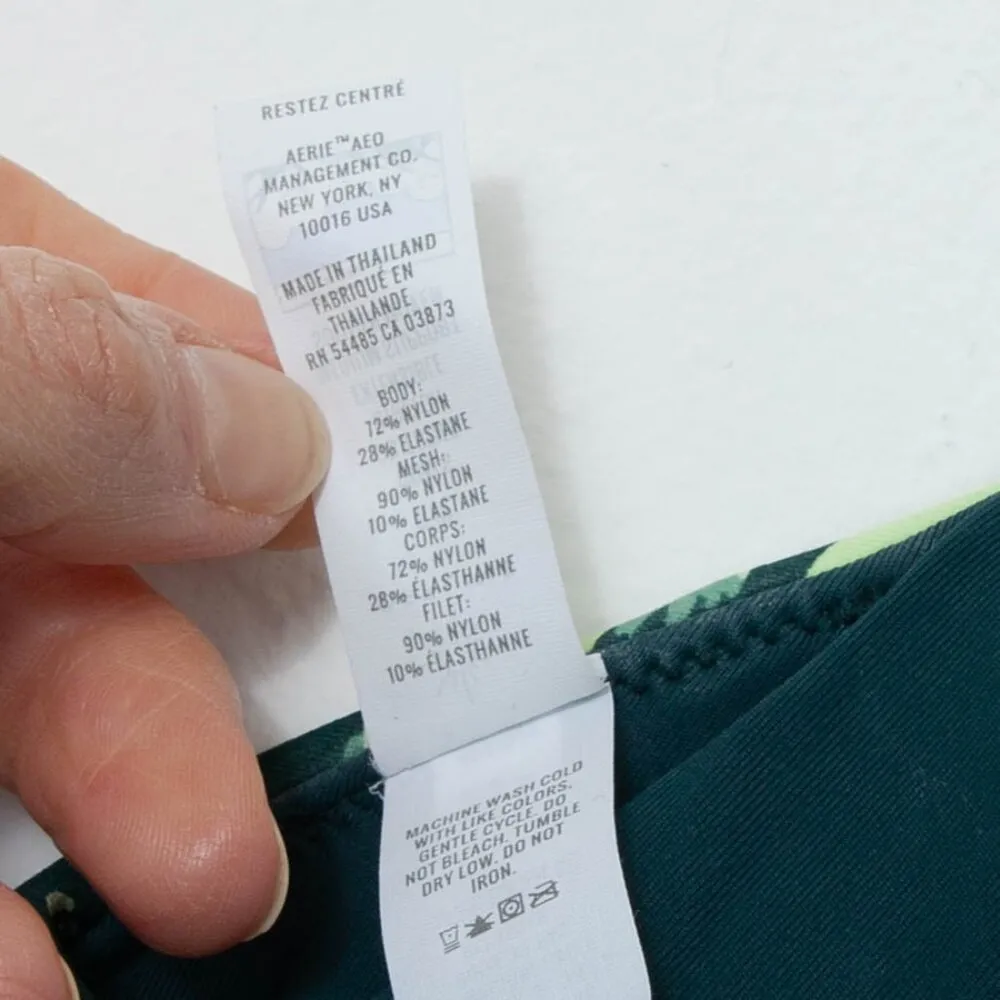 Aerie Offline Green Camo Athletic Workout Mesh‎ Sports Bra Womens Size Small - Image 9