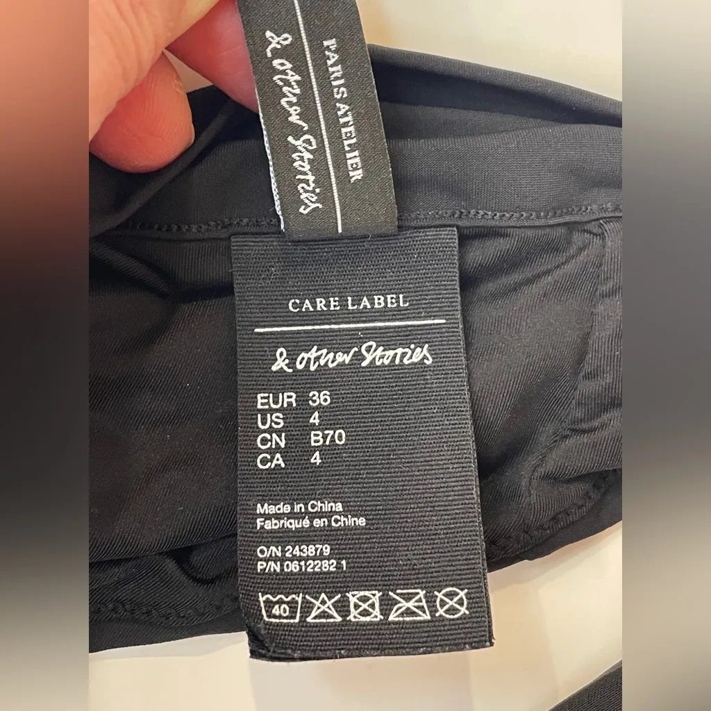 & Other Stories NWT Bikini Top Black High-Waisted Bikini Bottoms Swimsuit Size 4 - Image 7