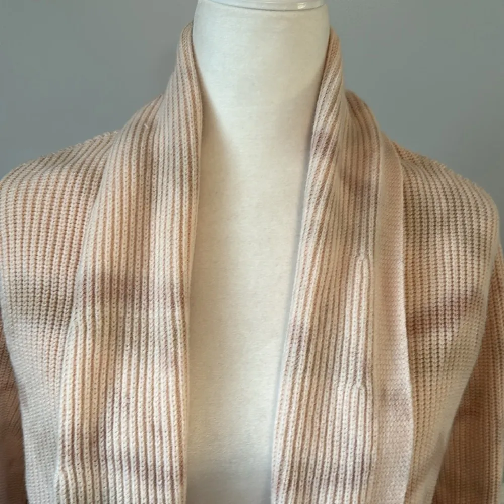 Calia Daybreak Neutral Cardigan Sweater Chunky Knit Camo Cotton Cozy Size Medium Tan - Image 3