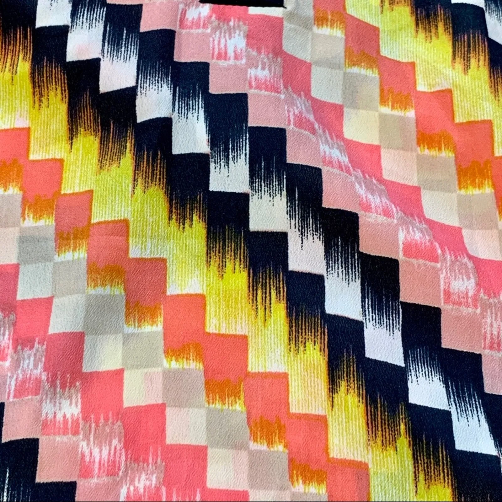 Ann Taylor Blouse Top Petite Multicolor Zig Zag 3/4 Sleeve Retro Casual Size SP - Image 8