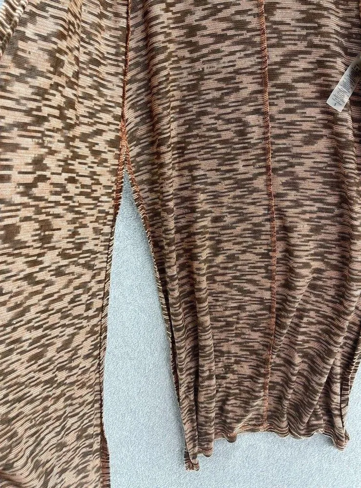 Lularoe Women's Long Open Front Sleeveless Brown Marled Cardigan Size Small - Image 7