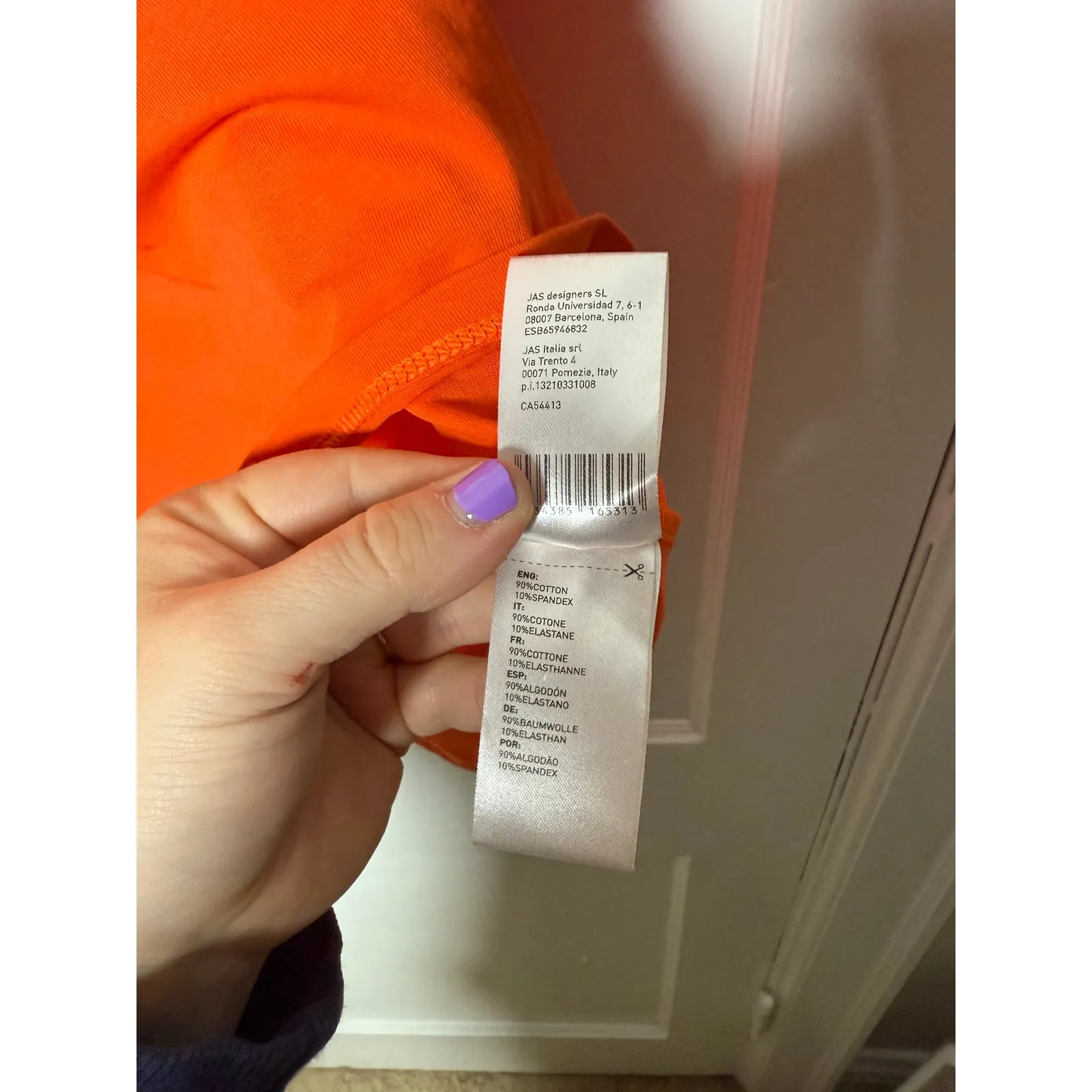 Anonyme Red Orange Crewneck Stretch Short Puff Sleeve Statement Shirt Women's XS - Image 6