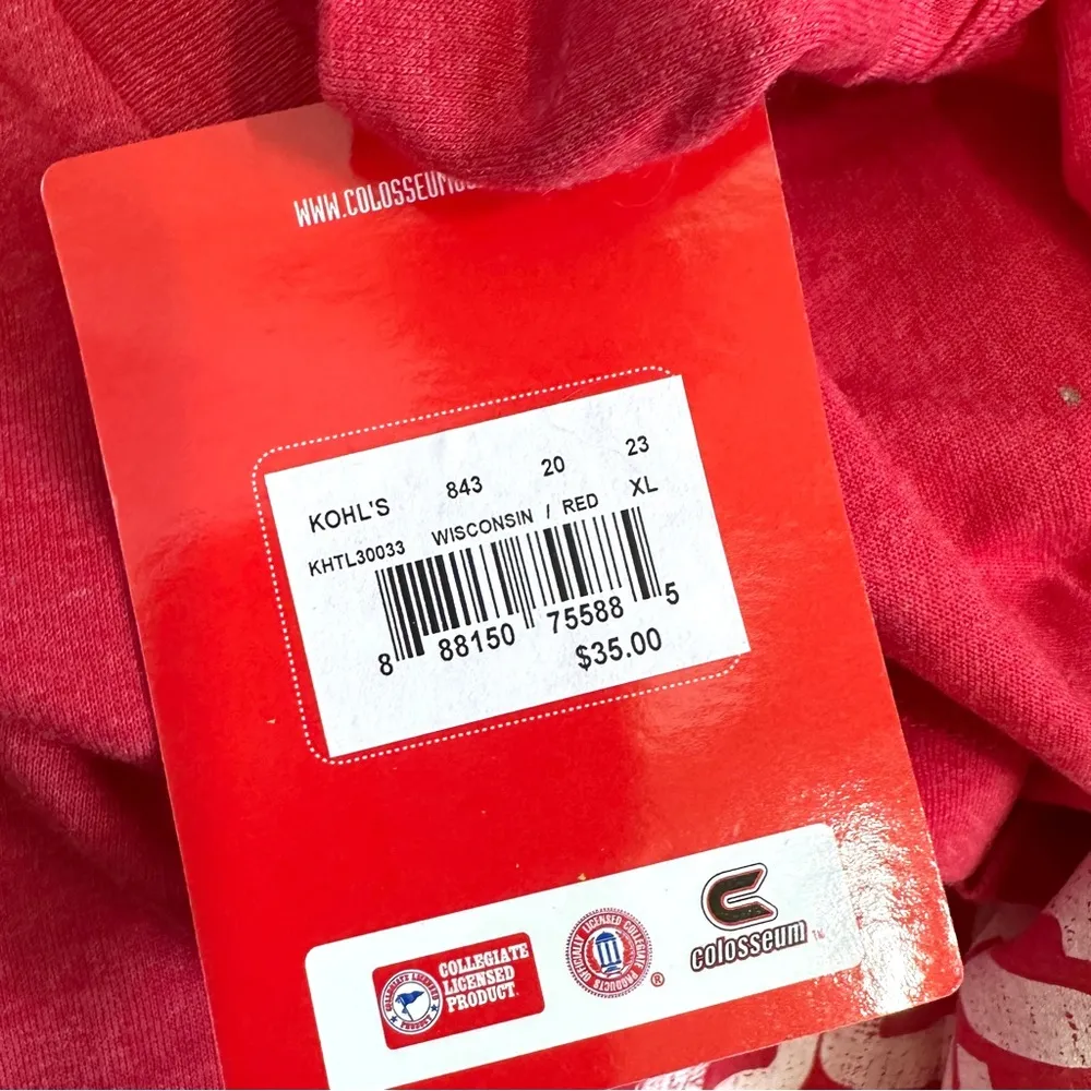 Wisconsin Badgers Long Sleeve Top Women's XL Red Tee T Shirt College UW Madison - Image 6