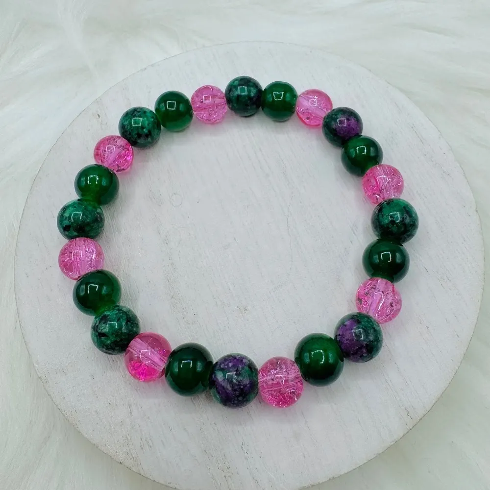 The Watermelon Beaded Bracelet Pink - Image 2