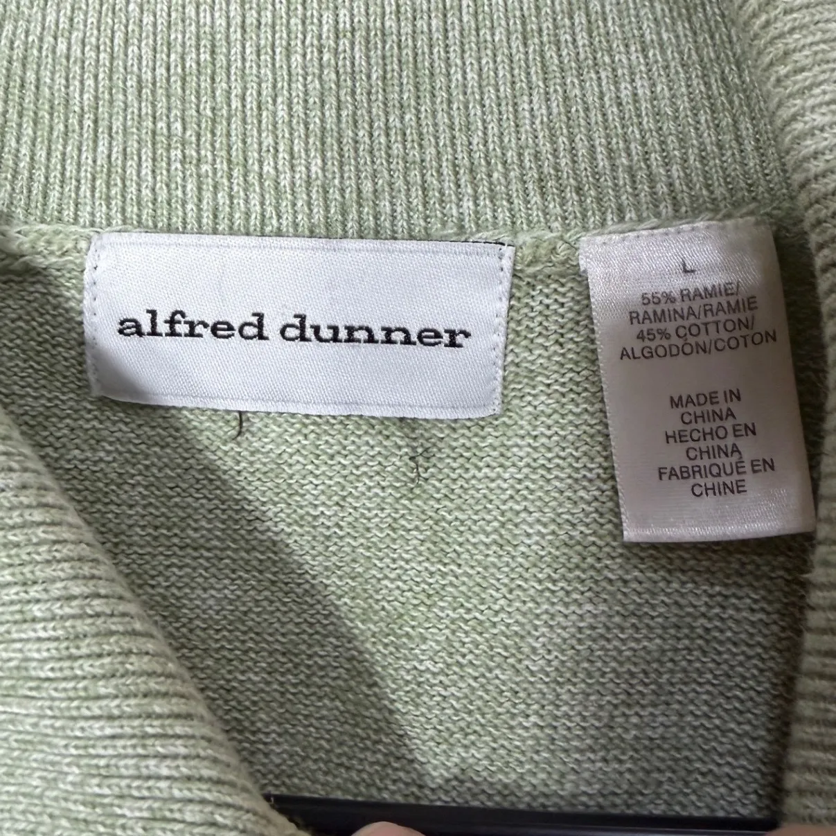 Alfred Dunner Patchwork Floral Butterfly Embroidered Collared Polo Shirt Top L Green Size L - Image 7