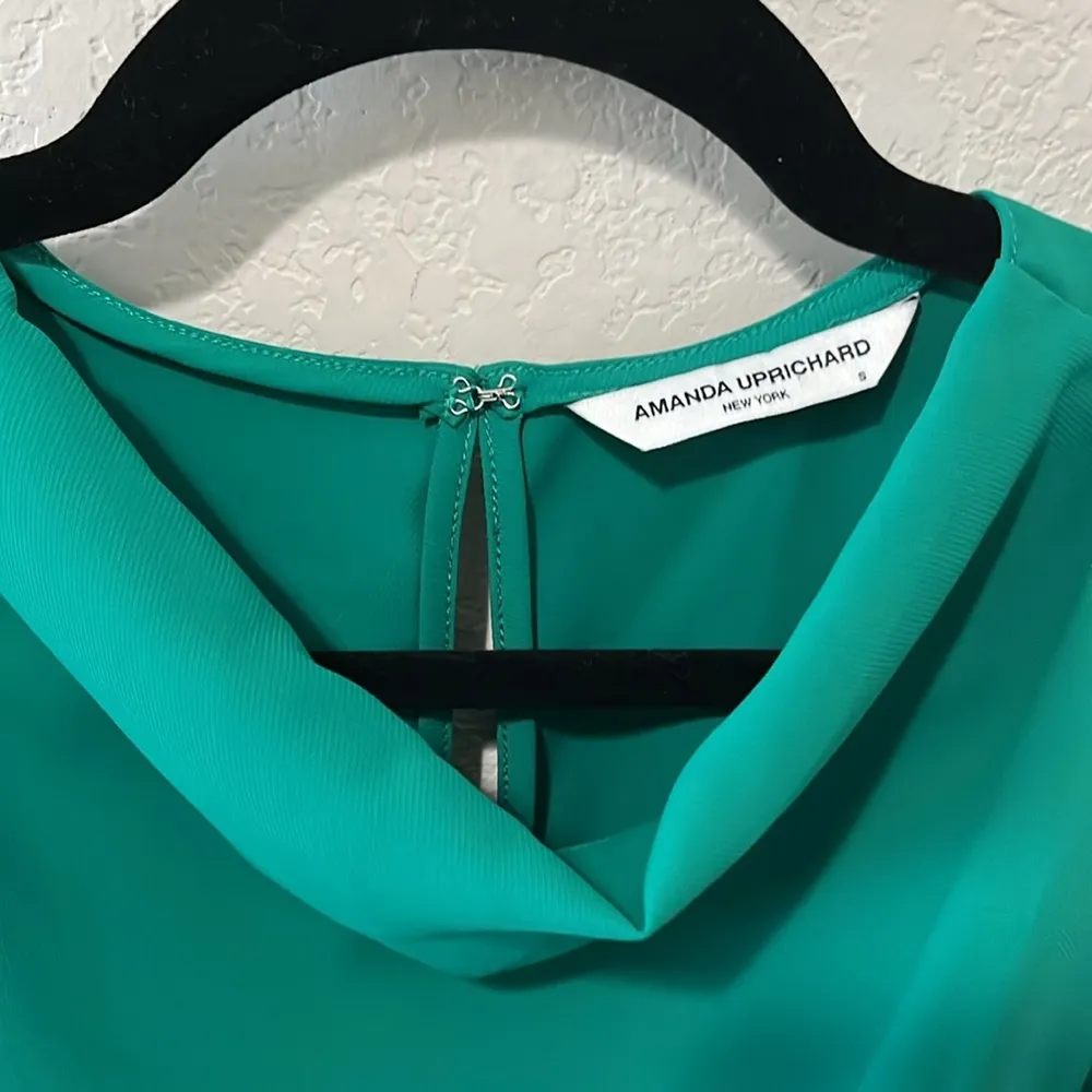 AMANDA UPRICHARD Felicia Long Sleeve Mini Dress, Green Juniper, Size S - Image 5