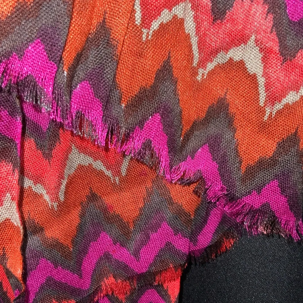 Curations Orange & Violet Zigzag Lightweight Fashion Scarf 28X80 - Image 2