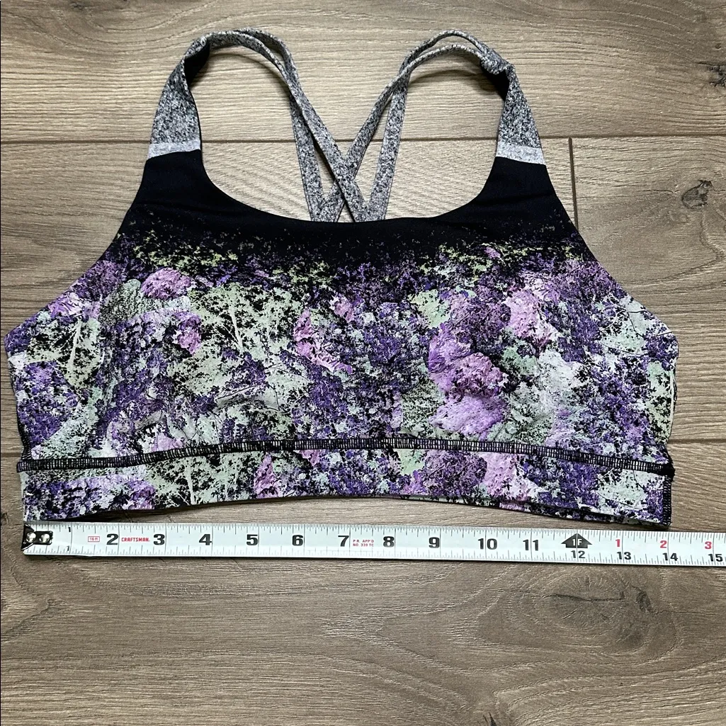 Lululemon Energy Sports Bra Multi Black Vivid Vision Black Purple B/C Cup 10 - Image 7