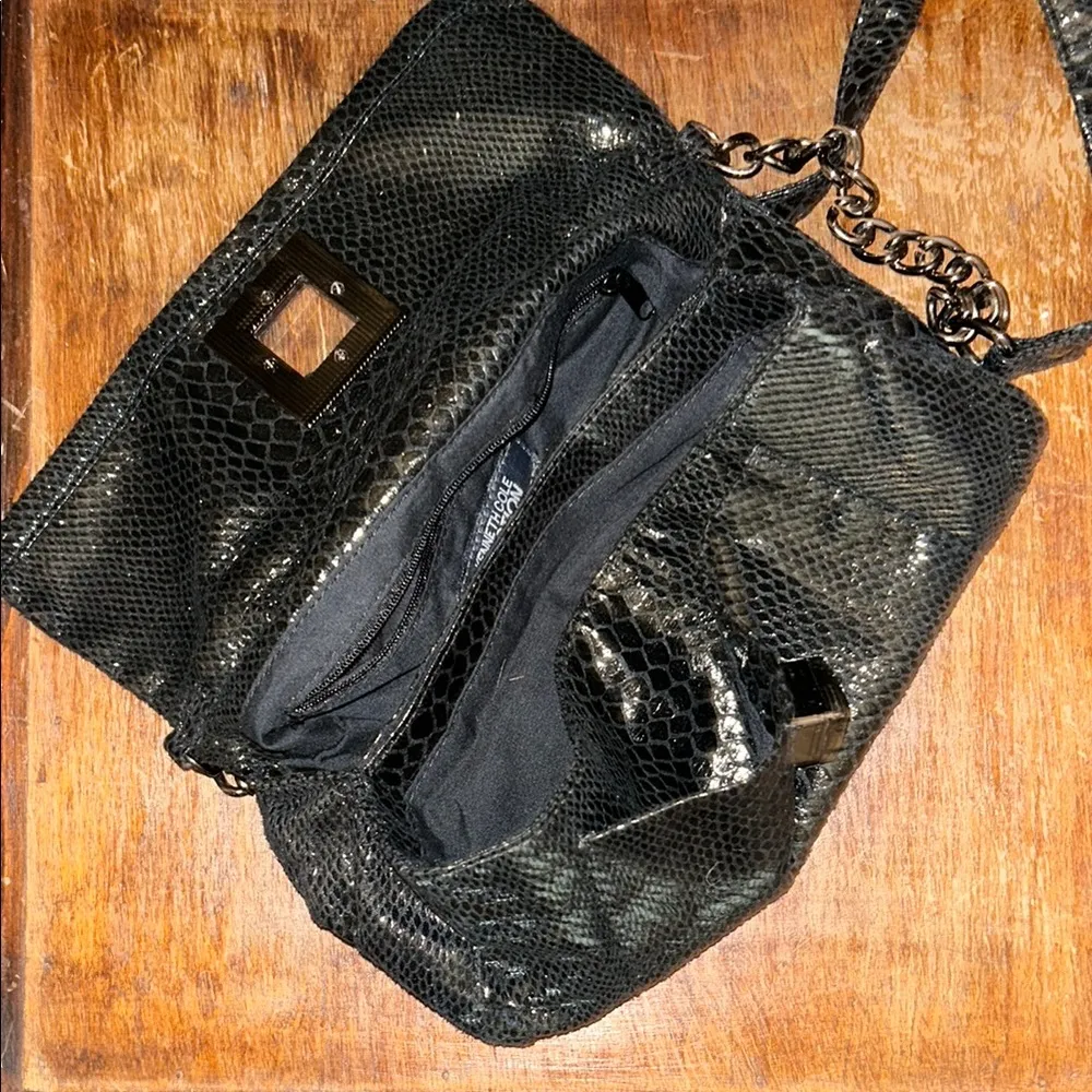 Kenneth Cole Reaction Black Faux Reptile Shoulder Bag - Image 5