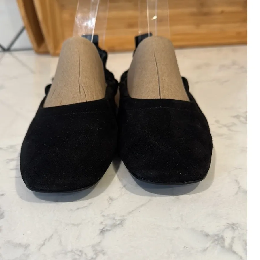 H&M black suede flats size 7.5 minimalist office casual comfortable minimalist - Image 3