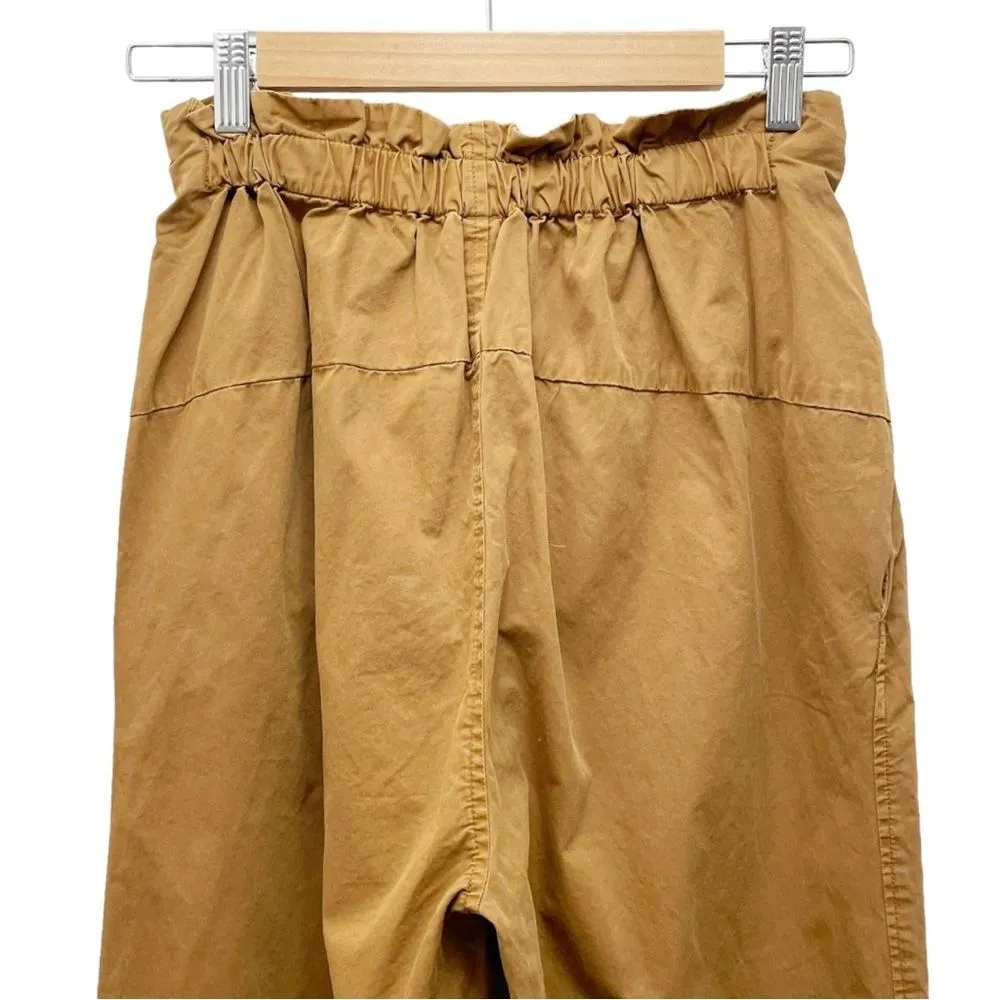 NWT Free People High Rise Pleated Lightweight Cotton Pants Acorn Brown Size XS - Image 5