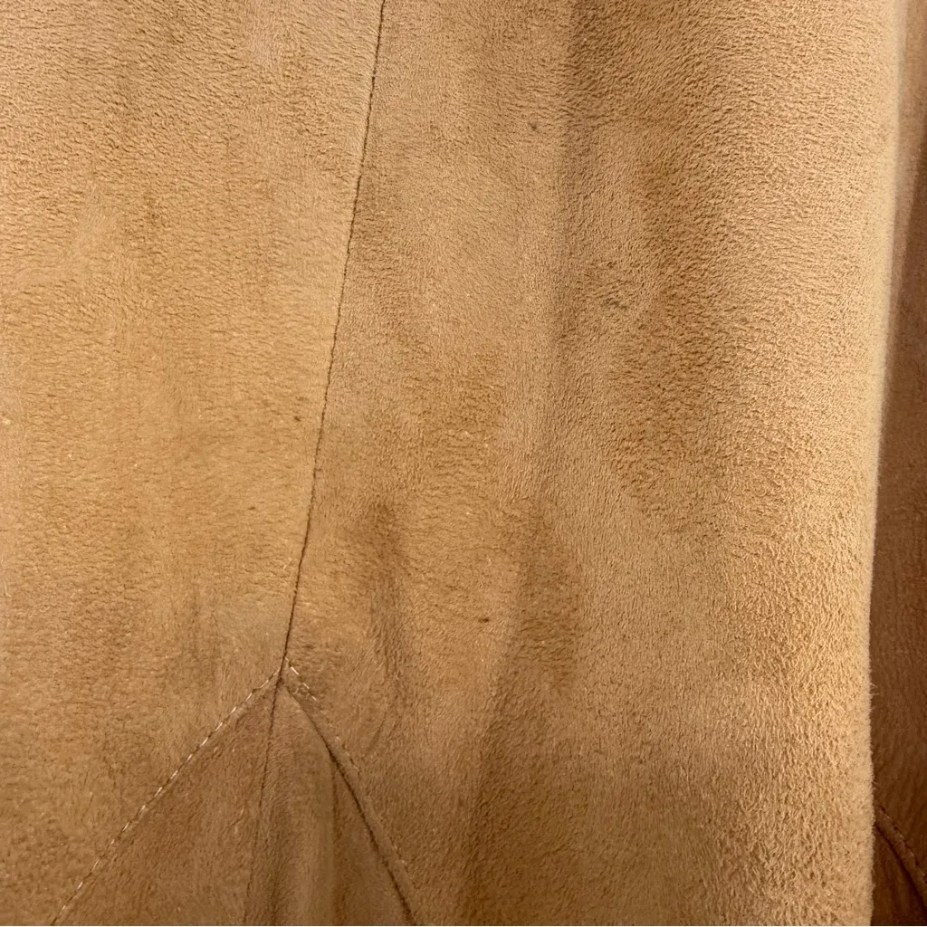 Vintage 70's Genuine Leather Made in USA soft suede western style midi skirt 3/4 Tan Size undefined - Image 5