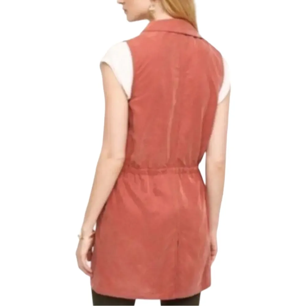 Elevenses by Anthropologie Old Town Rust Vest Longline size Extra Small XS - Image 2