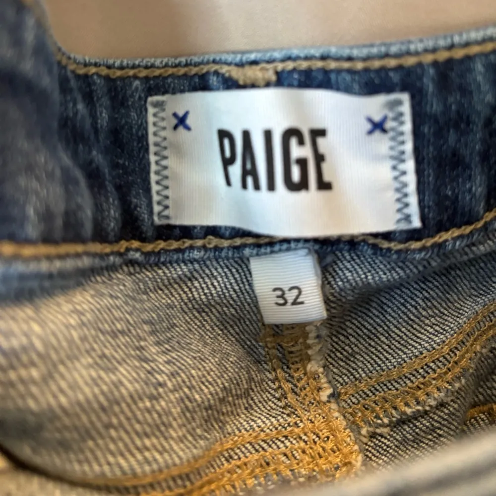 Paige Denim Jean Shorts Women's Size 32 Jimmy Jimmy Dark Wash Cuffed Distressed - Image 4