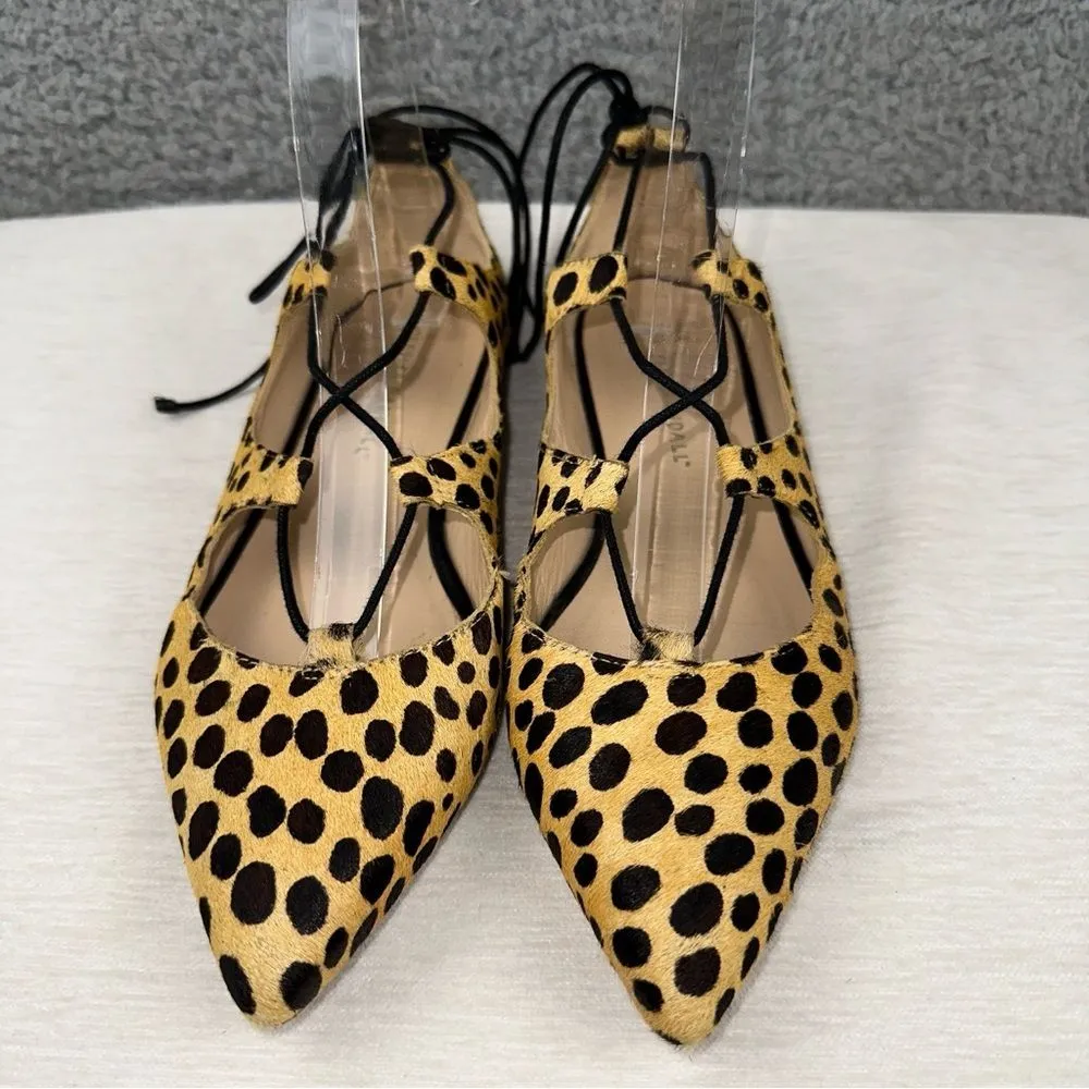 Loeffler Randall Shoes Womens 7B Ambra Laceup Cheetah Print Calf Hair Leather - Image 7