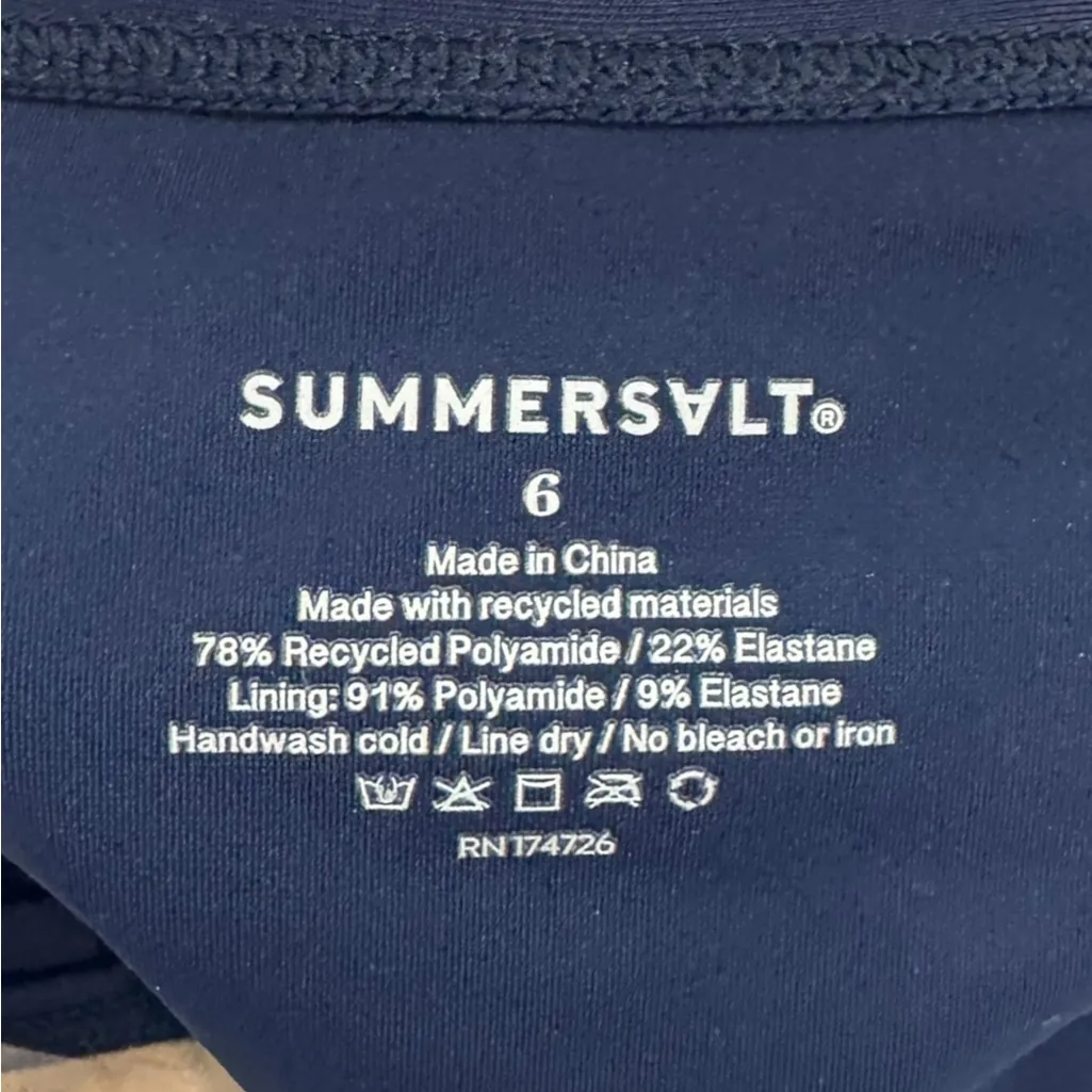 Summersalt Deep Blue High Cut Mid Rise Bikini Bottom NEW Size 6 - Image 5